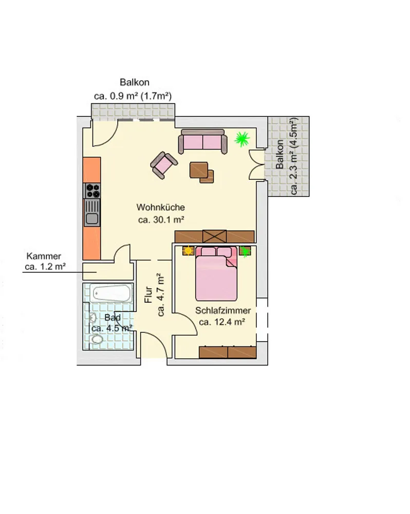 2 Zimmer Wohnung mit 56 m² in Erfurt – Bild 10