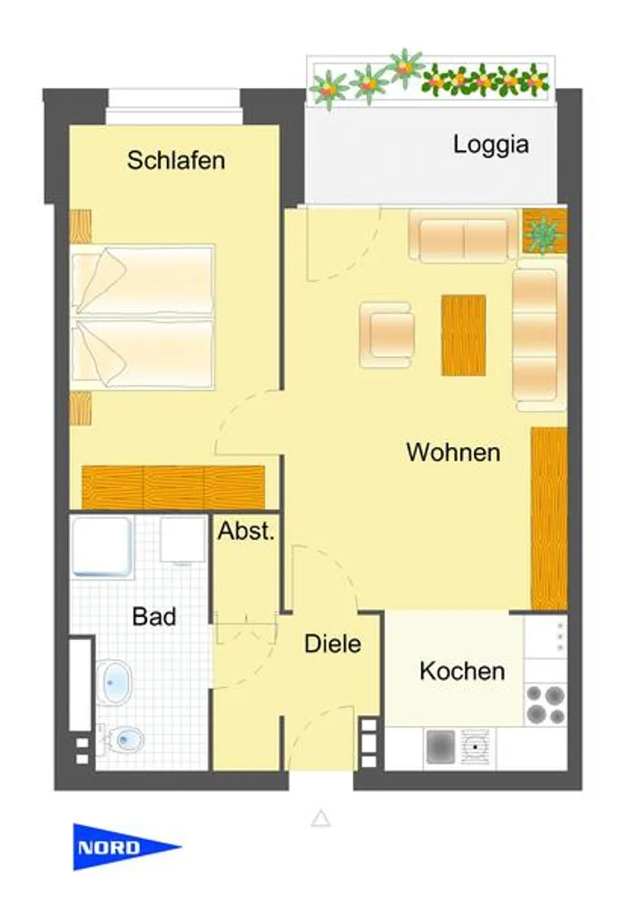 2 room apartment with 56 m² in Cologne – Photo 2