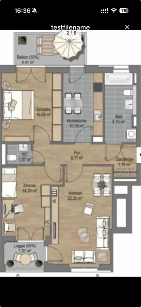 3 room apartment with 89 m² in Frankfurt am Main – Photo 2