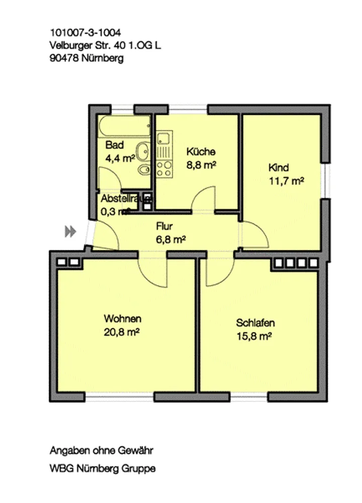 3 Zimmer Wohnung mit 69 m² in Nürnberg – Bild 2