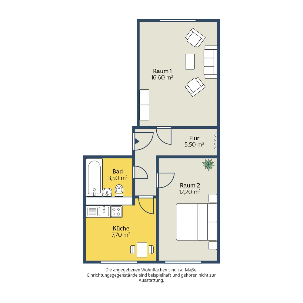 2 Zimmer Wohnung mit 45 m² in Leipzig – Bild 2