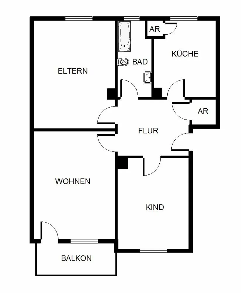3 room apartment with 61 m² in Frankfurt am Main – Photo 2