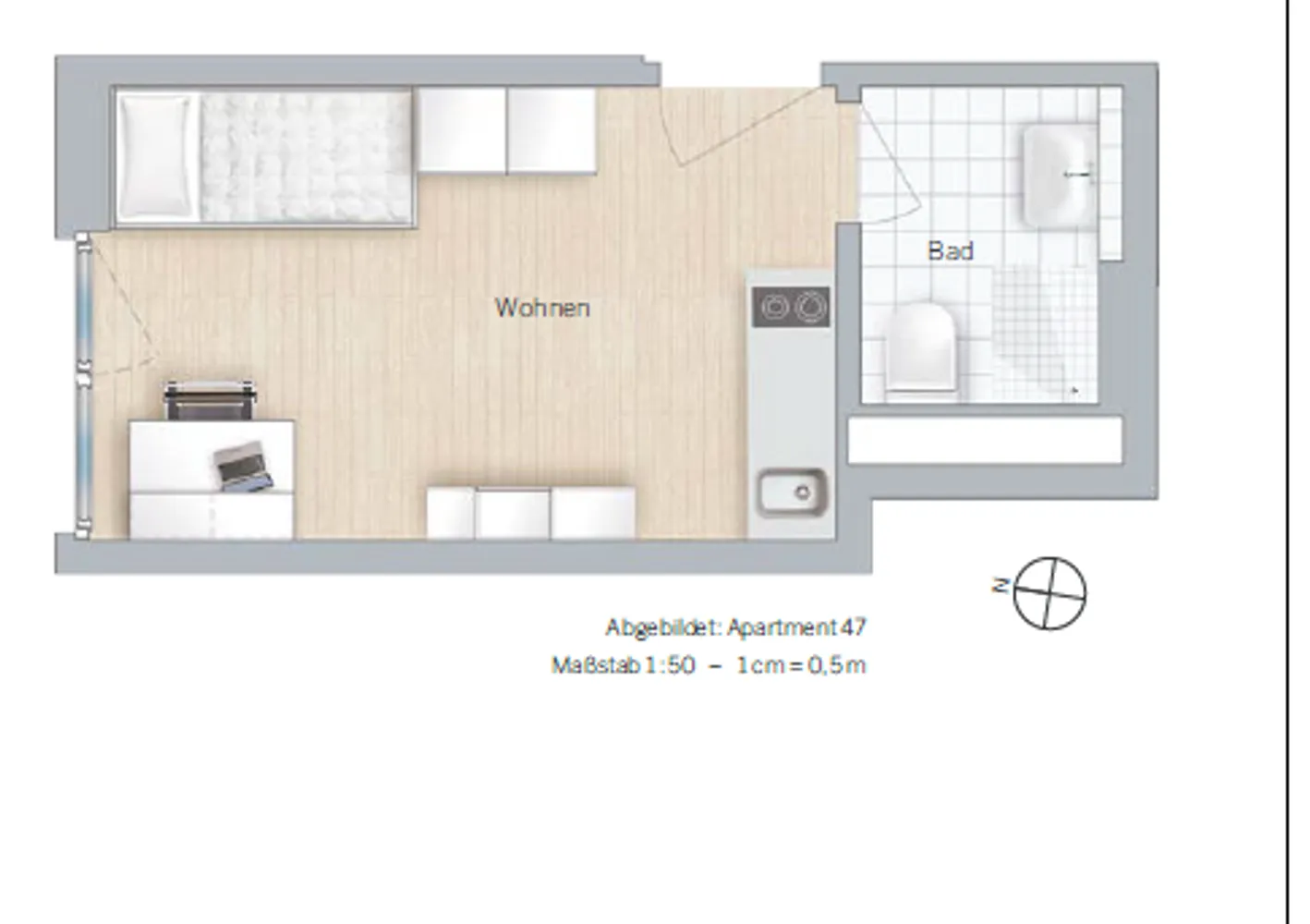 1 Zimmer Wohnung mit 16 m² in München – Bild 7