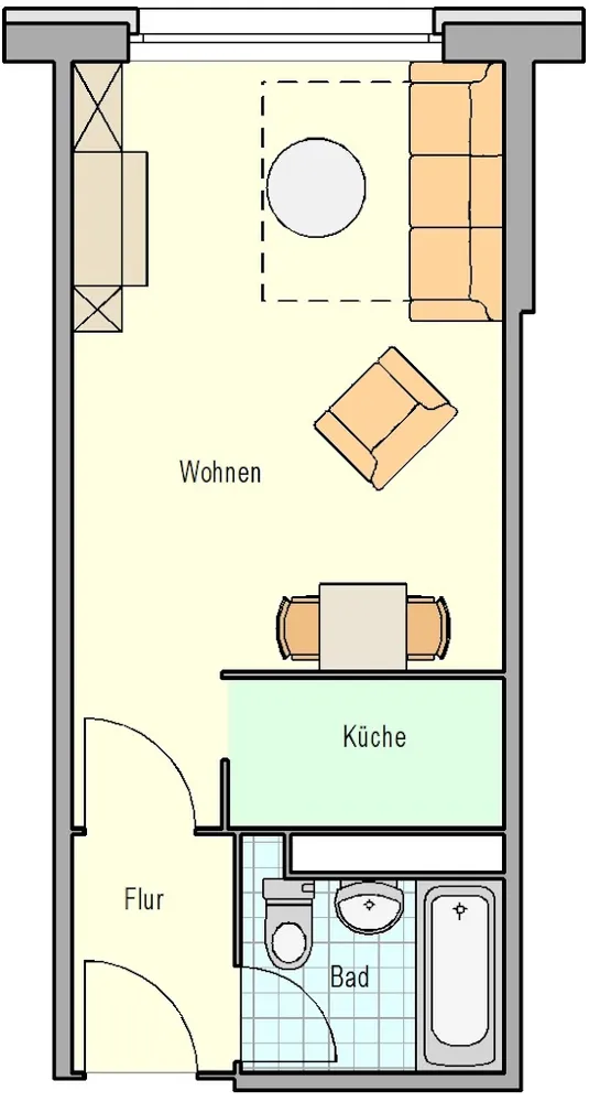 1 Zimmer Wohnung mit 27 m² in Rostock – Bild 2