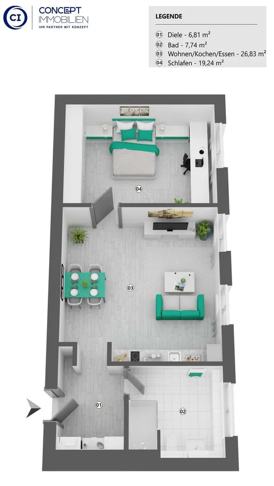 2 Zimmer Wohnung mit 61 m² in Köln – Bild 5