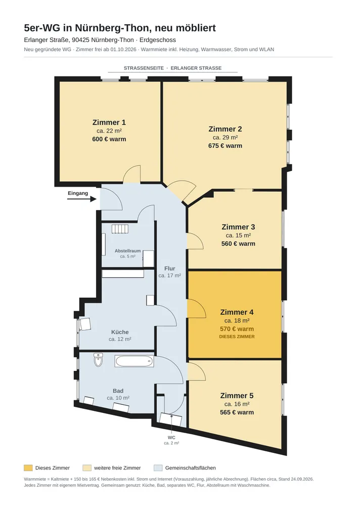 1 Zimmer Wohnung mit 18 m² in Nürnberg – Bild 2
