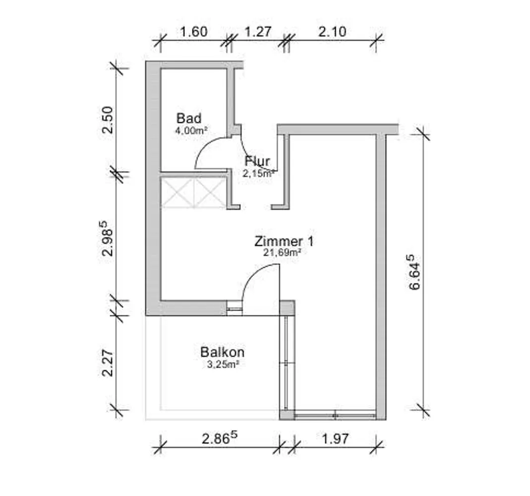 1 Zimmer Wohnung mit 31 m² in Bremen – Bild 1