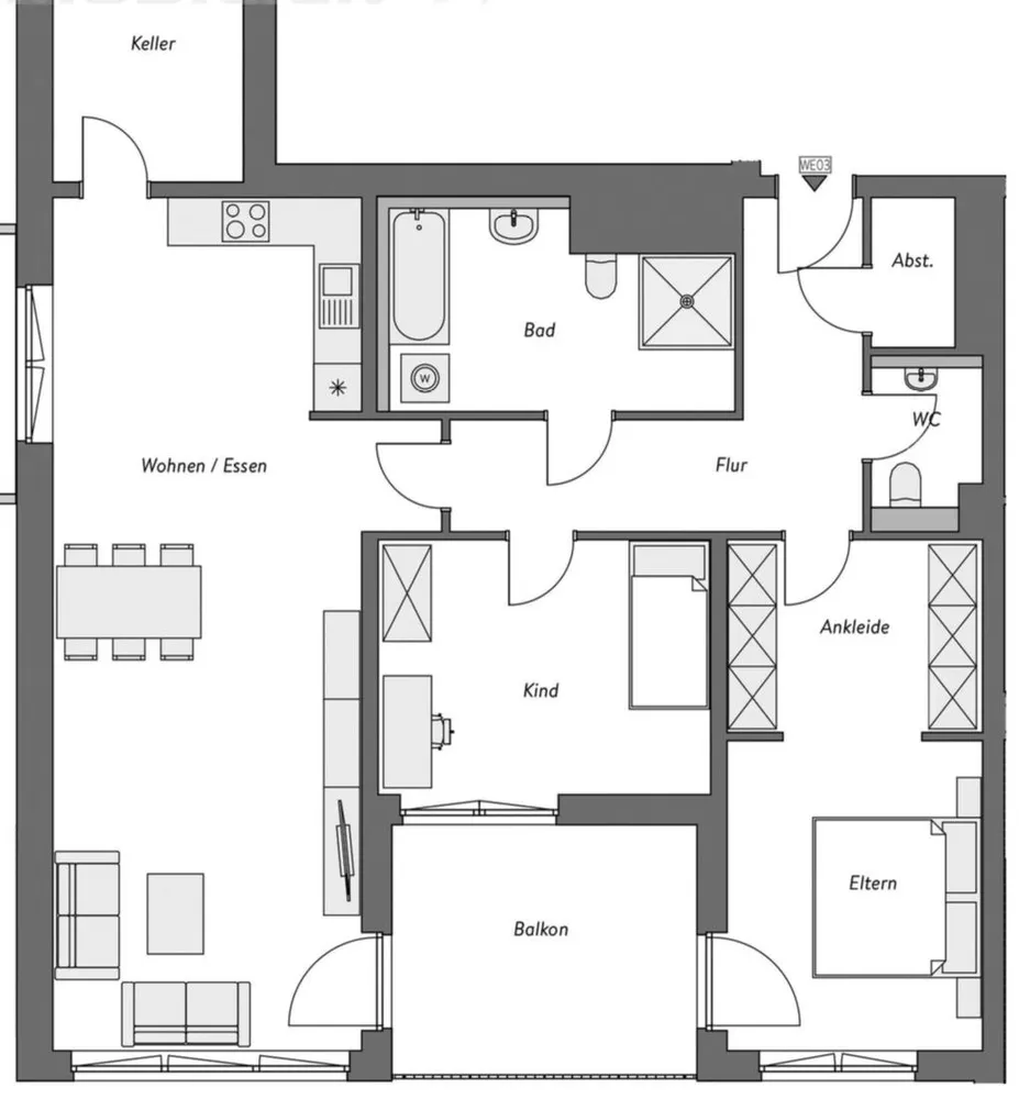 3 Zimmer Wohnung mit 110 m² in Essen – Bild 2