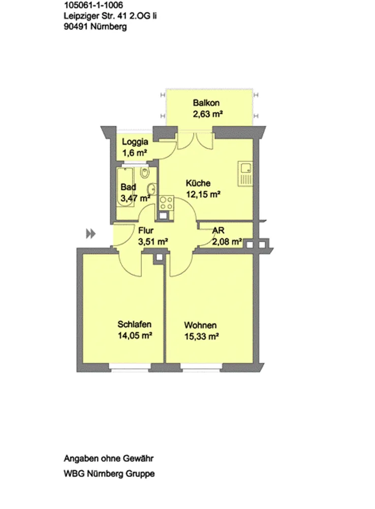 2 Zimmer Wohnung mit 55 m² in Nürnberg – Bild 7