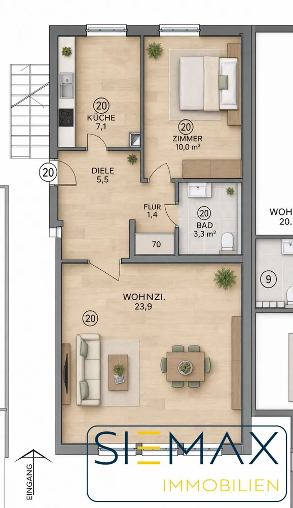 2 Zimmer Wohnung mit 51 m² in München – Bild 7