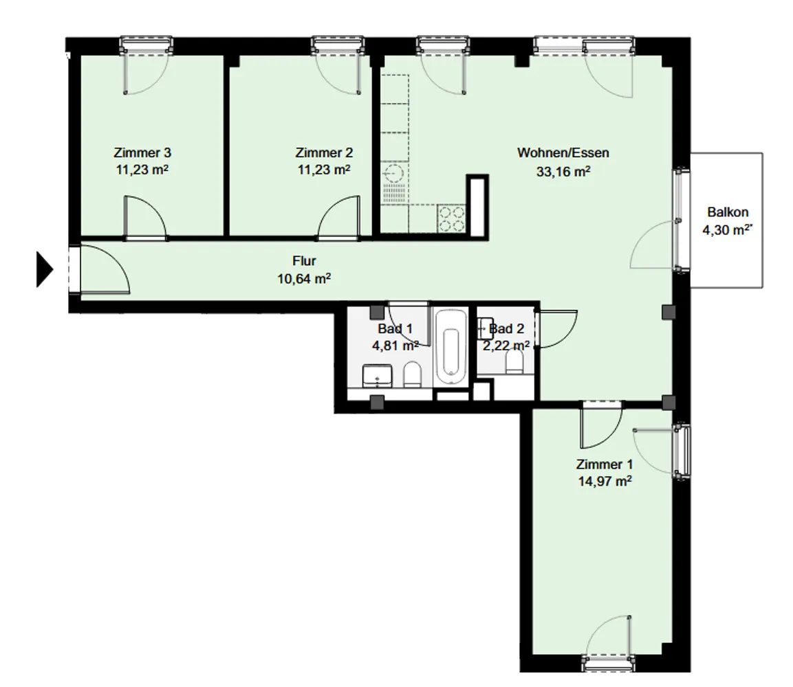 4 Zimmer Wohnung mit 88 m² in Berlin – Bild 1
