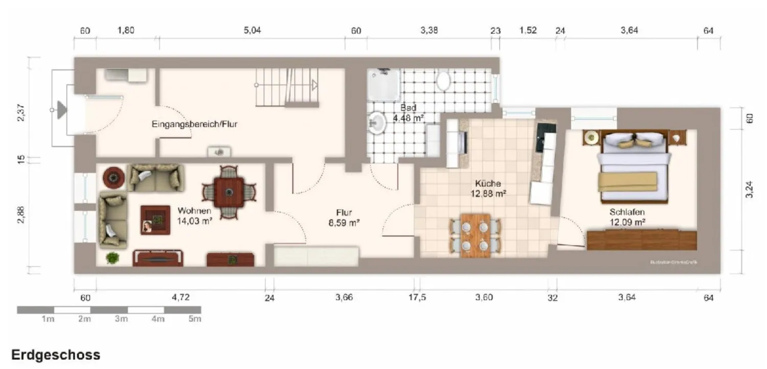 2 Zimmer Wohnung mit 60 m² in Weimar – Bild 4