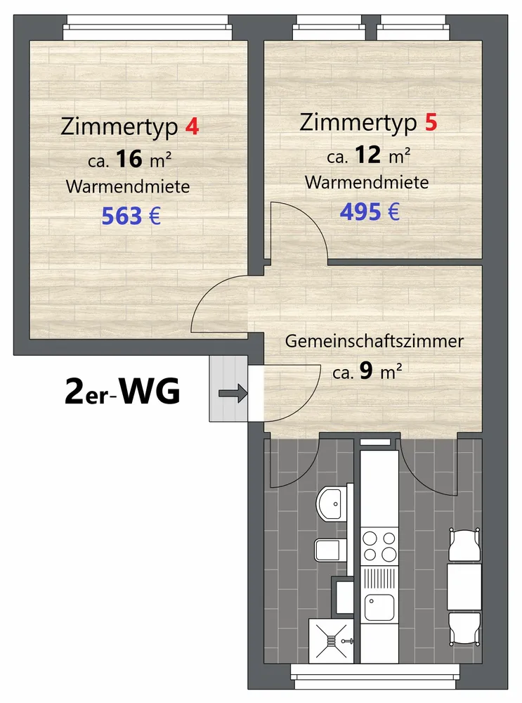 2 room apartment with 50 m² in Potsdam – Photo 6