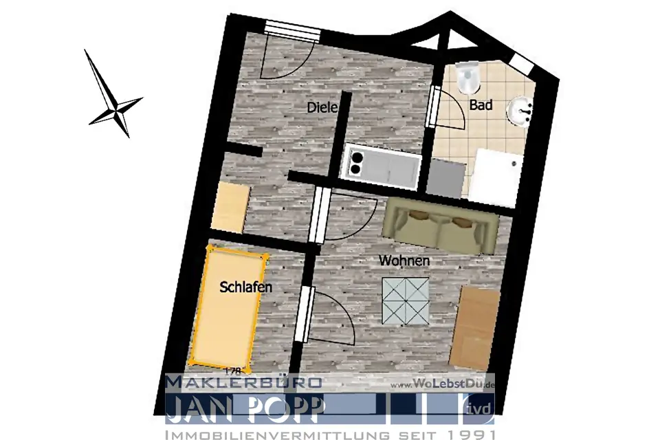 2 Zimmer Wohnung mit 28 m² in Greiz – Bild 6