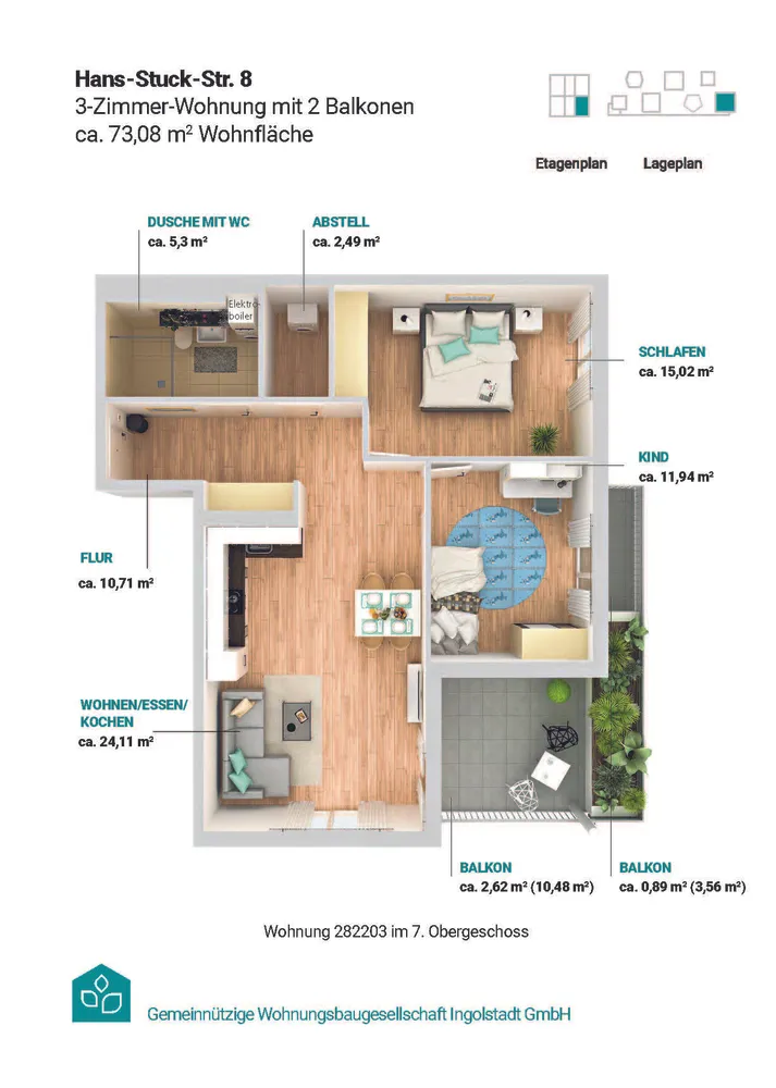 3 Zimmer Wohnung mit 73 m² in Ingolstadt – Bild 4