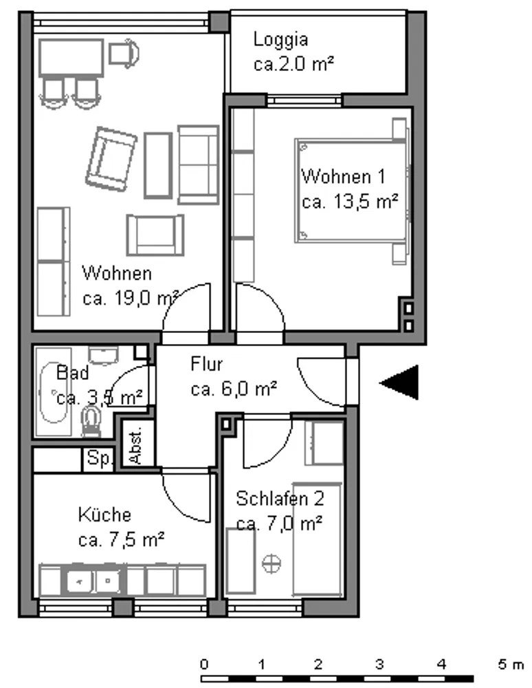 3 room apartment with 58 m² in Hanover – Photo 2