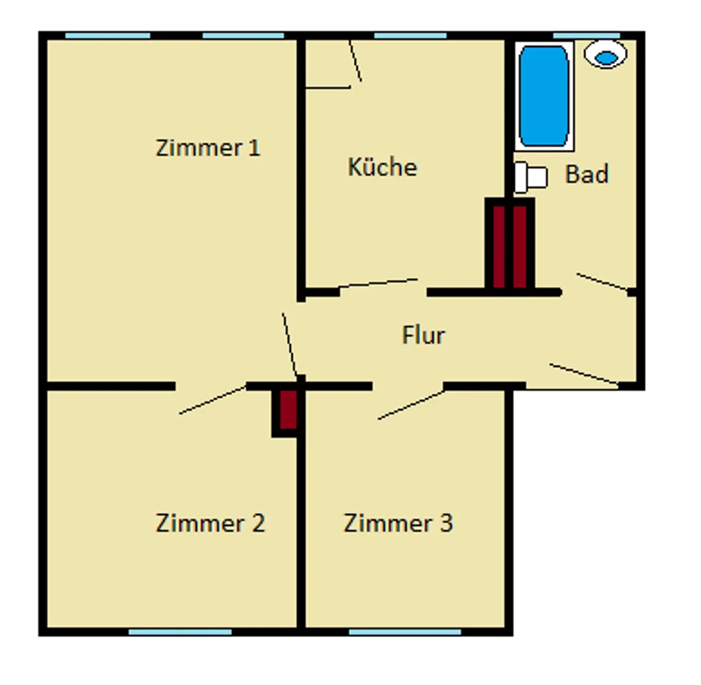 3 Zimmer Wohnung mit 65 m² in Bitterfeld-Wolfen – Bild 12