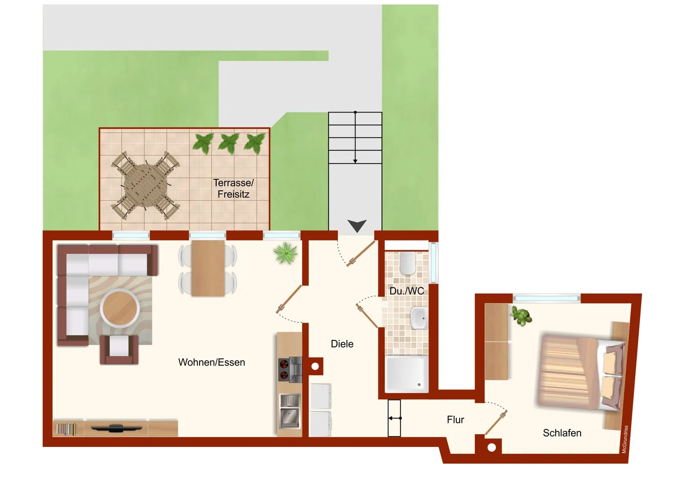 2 Zimmer Wohnung mit 53 m² in Darmstadt – Bild 1