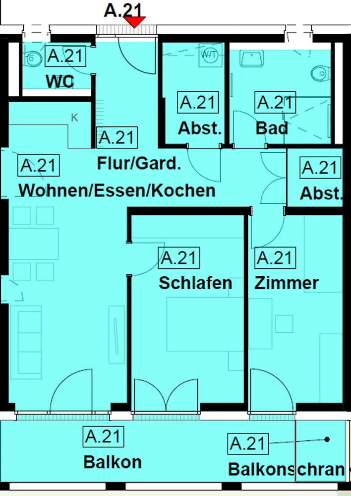 2 Zimmer Wohnung mit 60 m² in Landau in der Pfalz – Bild 3