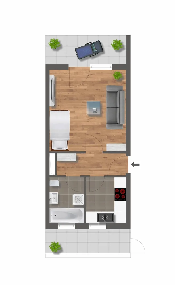 2 Zimmer Wohnung mit 38 m² in Leonberg – Bild 2