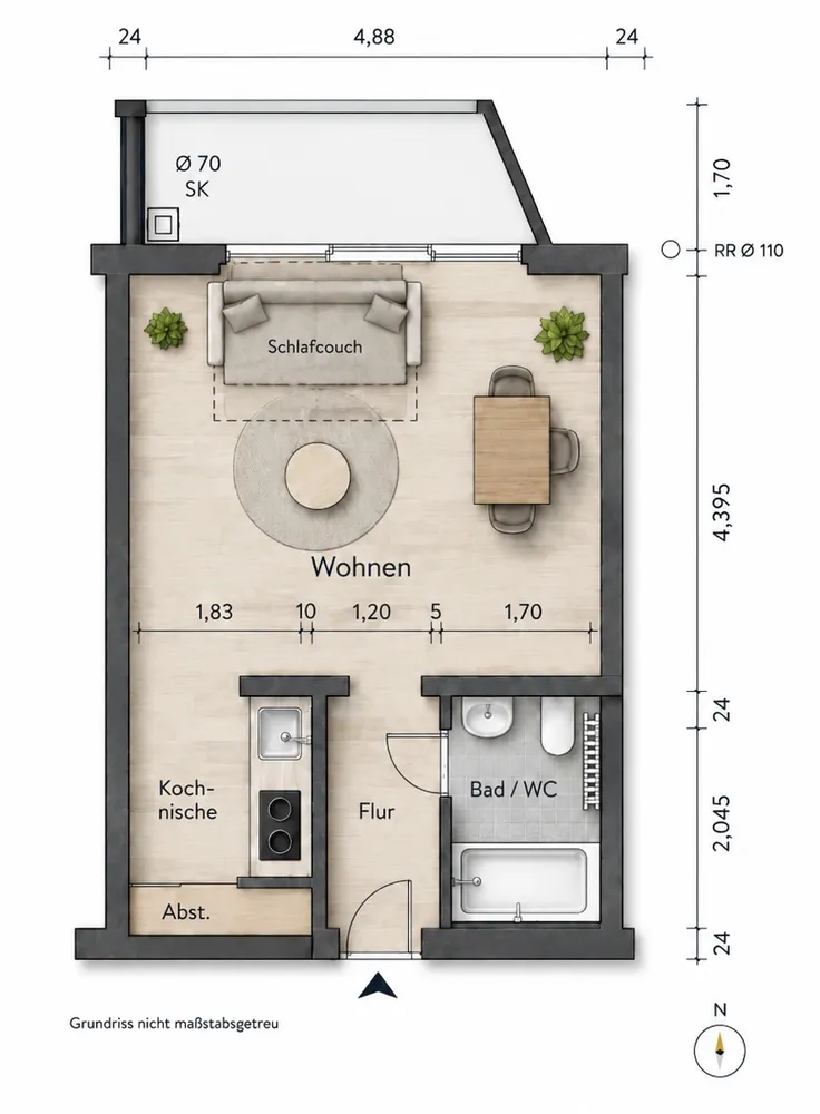 1 Zimmer Wohnung mit 33 m² in Essen – Bild 12