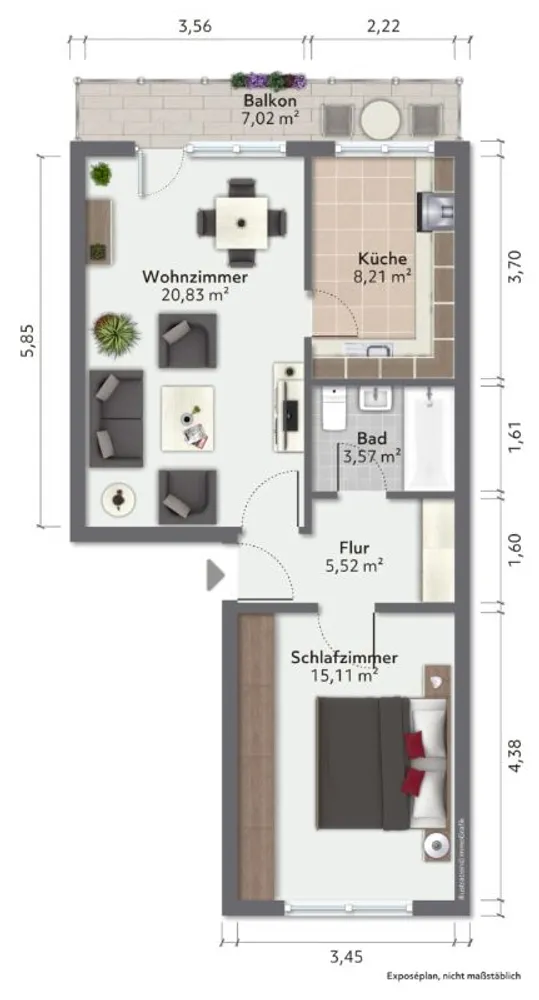 2 Zimmer Wohnung mit 57 m² in Görlitz – Bild 3