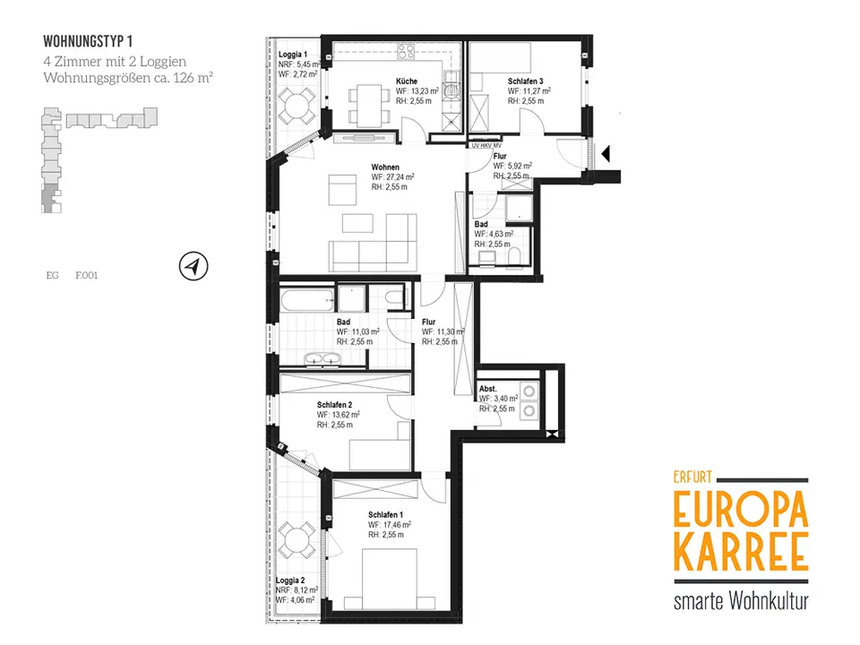 4 Zimmer Wohnung mit 126 m² in Erfurt – Bild 7