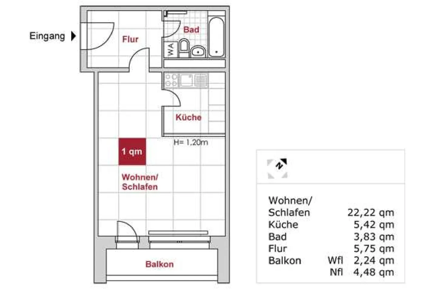 1 Zimmer Wohnung mit 39 m² in Dresden – Bild 1