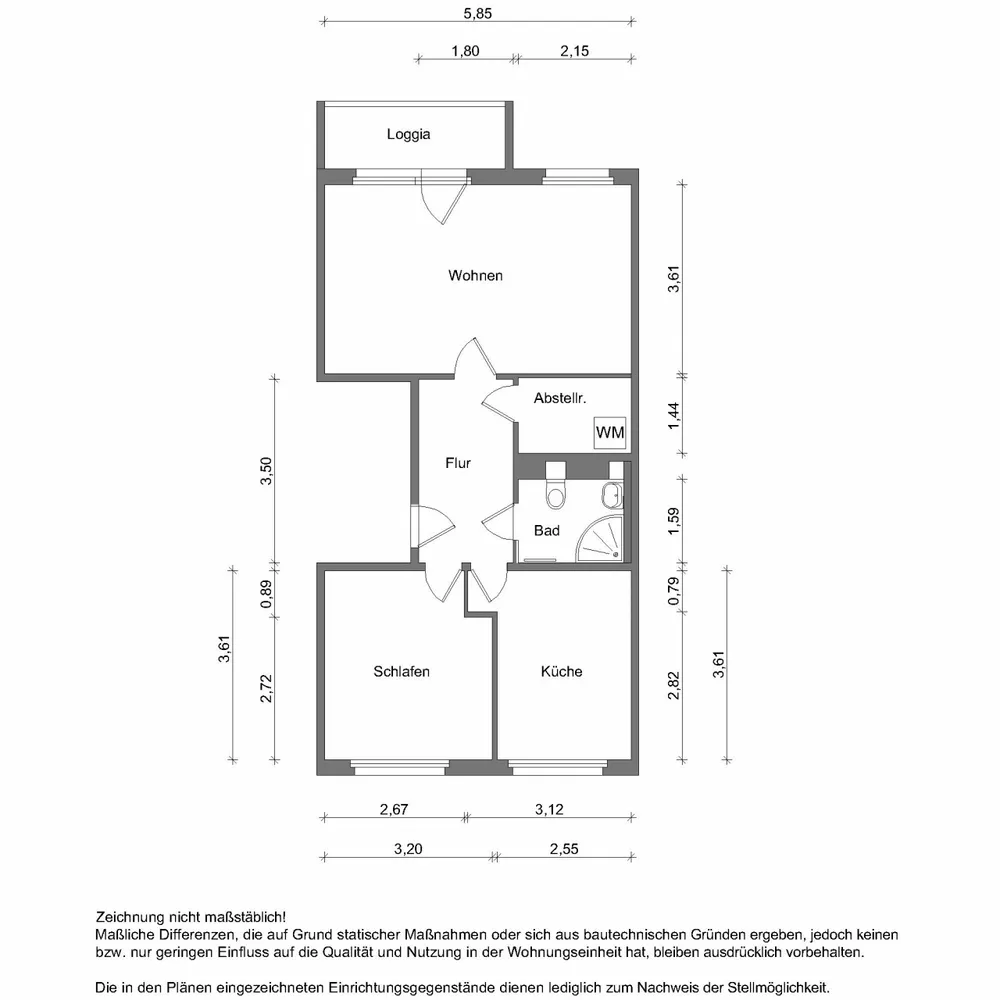 2 Zimmer Wohnung mit 58 m² in Zwickau – Bild 2