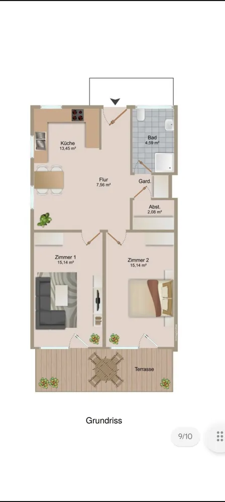 3 Zimmer Wohnung mit 64 m² in Freiburg im Breisgau – Bild 1