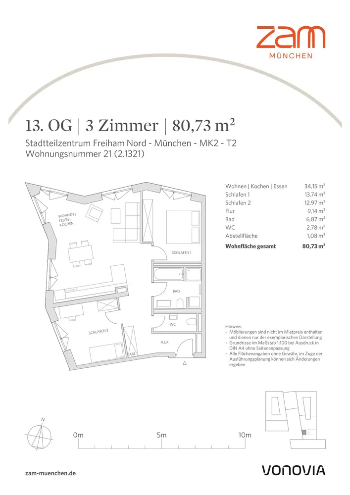 3 Zimmer Wohnung mit 81 m² in München – Bild 4
