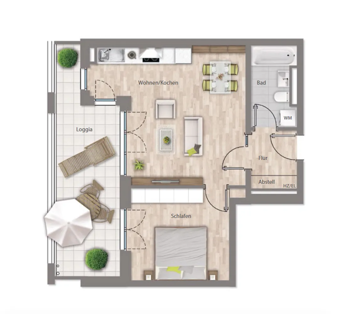 2 Zimmer Wohnung mit 58 m² in München – Bild 1