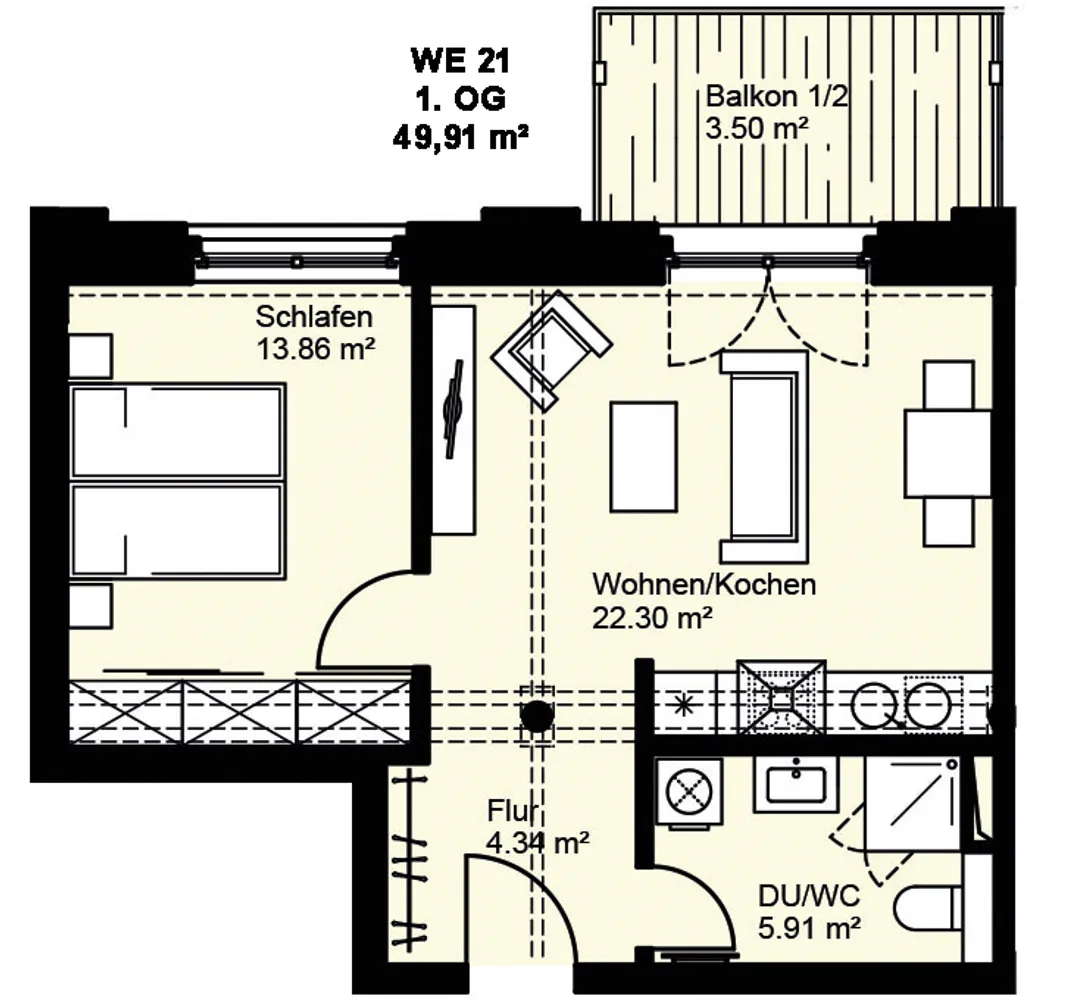 2 Zimmer Wohnung mit 50 m² in Leipzig – Bild 9