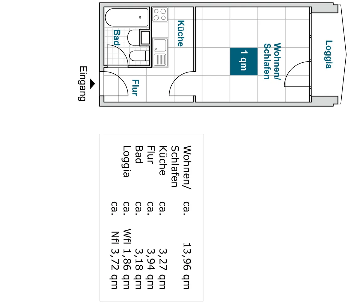 1 Zimmer Wohnung mit 26 m² in Dresden – Bild 3