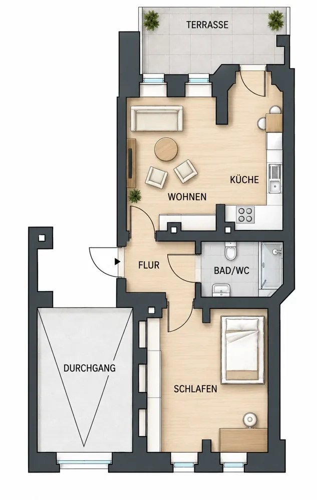 2 Zimmer Wohnung mit 52 m² in Leipzig – Bild 4