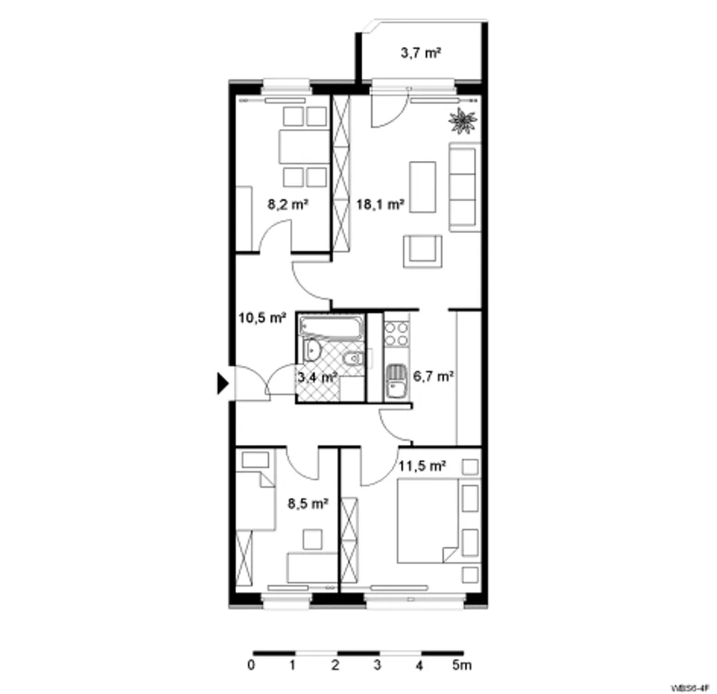 4 Zimmer Wohnung mit 68 m² in Berlin – Bild 2