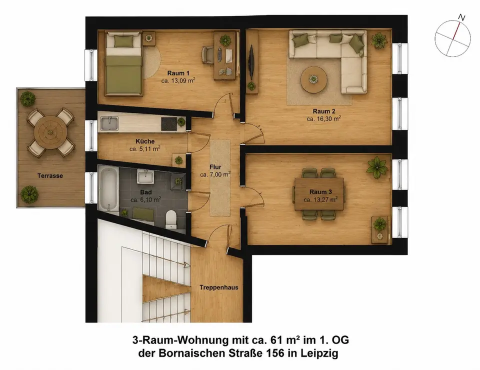 3 Zimmer Wohnung mit 61 m² in Leipzig – Bild 5