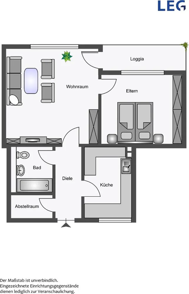2 Zimmer Wohnung mit 60 m² in Hamm – Bild 2