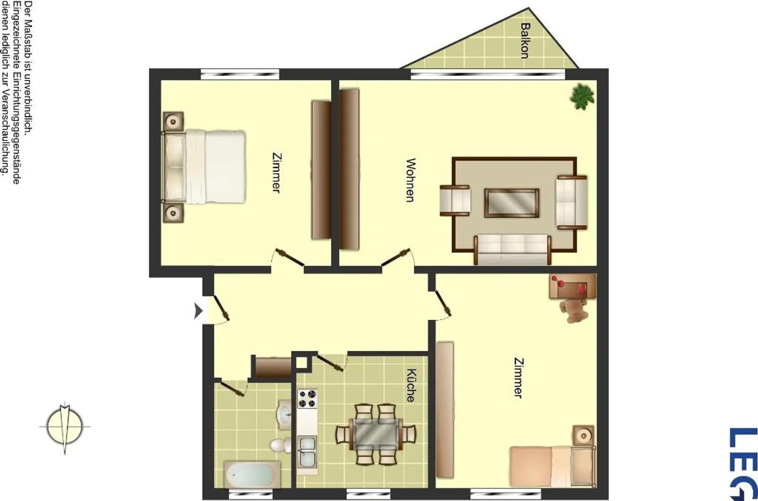 4 Zimmer Wohnung mit 59 m² in Hamm – Bild 2