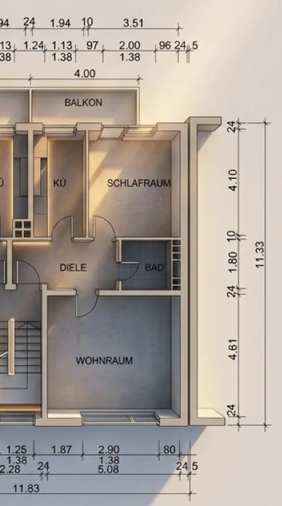 3 Zimmer Wohnung mit 58 m² in Essen – Bild 3