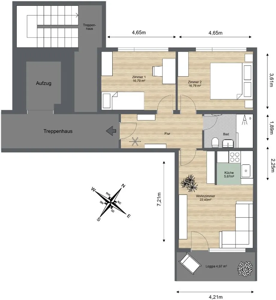 3 room apartment with 80 m² in Riesa – Photo 2