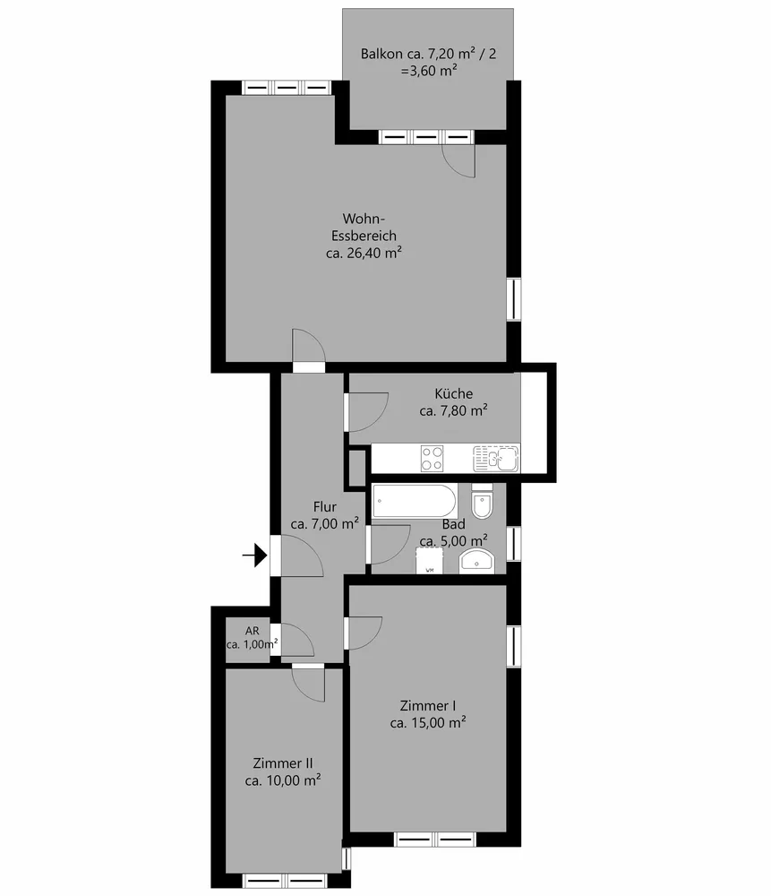 3 room apartment with 76 m² in Bremen – Photo 1