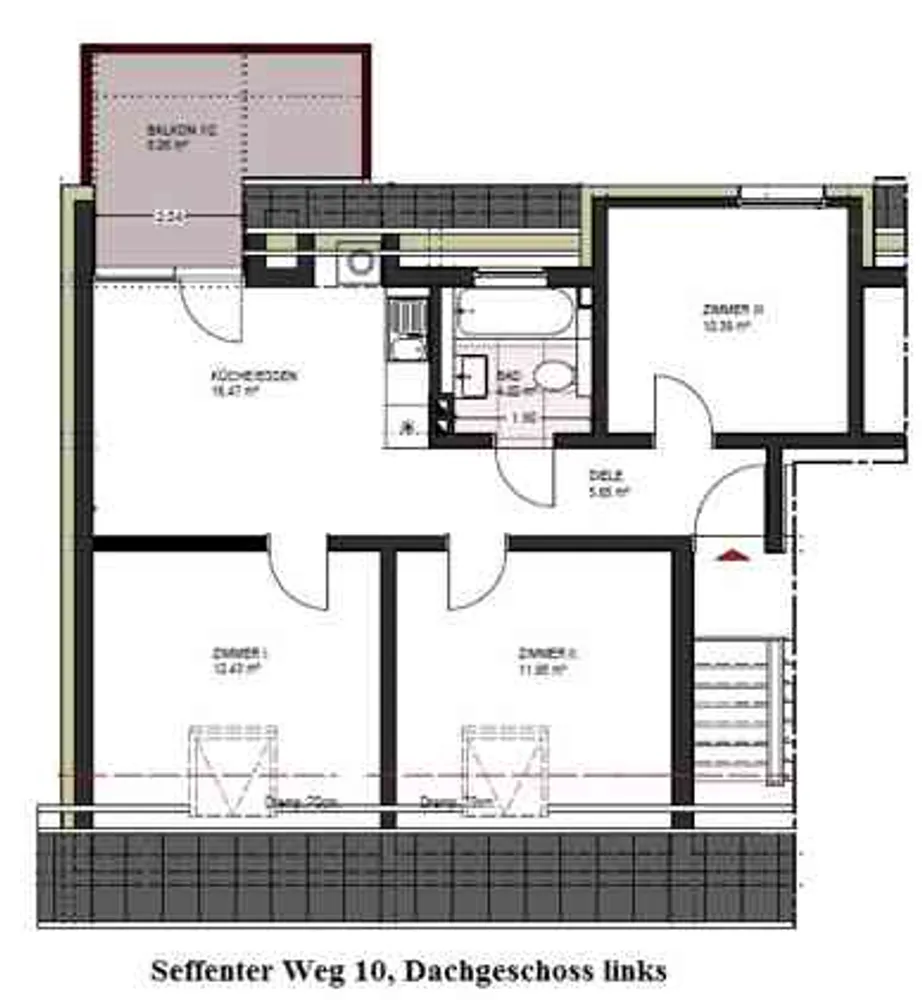 3 Zimmer Wohnung mit 66 m² in Aachen – Bild 3