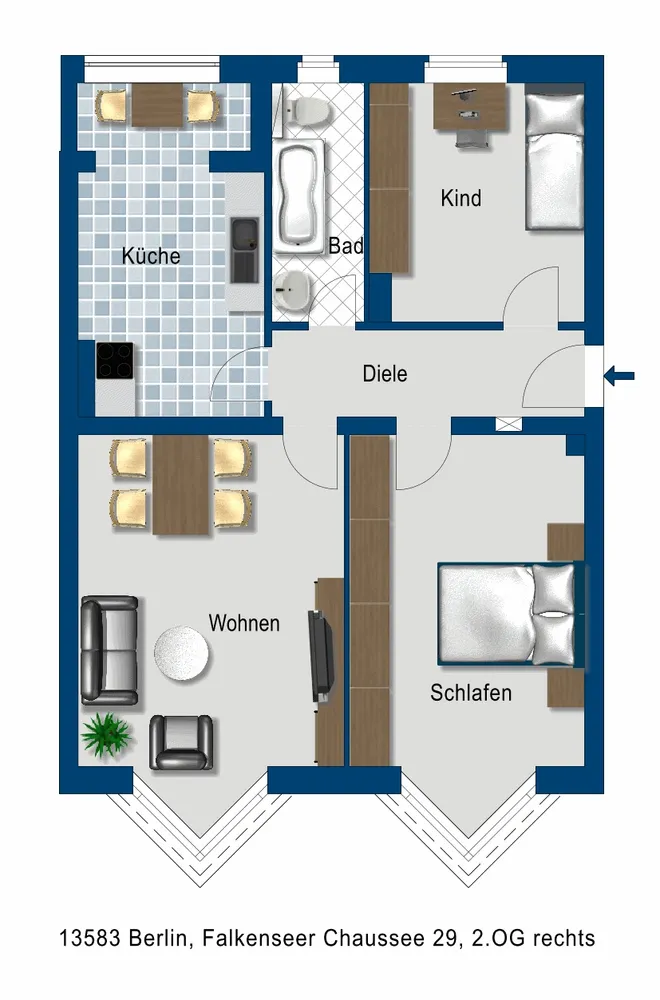 3 Zimmer Wohnung mit 72 m² in Berlin – Bild 2