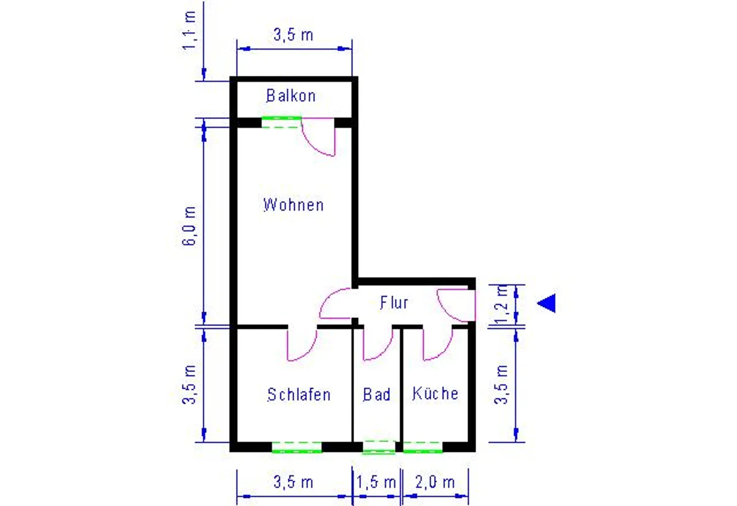 2 room apartment with 51 m² in Magdeburg – Photo 3