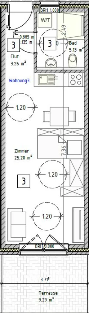 1 Zimmer Wohnung mit 38 m² in Oldenburg – Bild 9