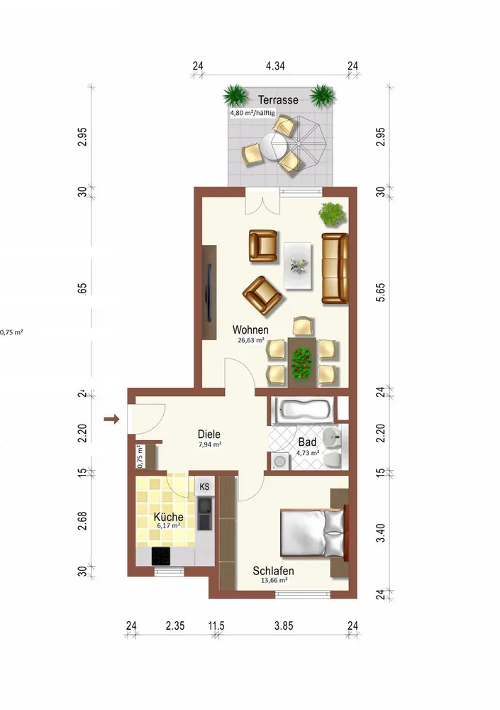 2 Zimmer Wohnung mit 65 m² in Dresden – Bild 8