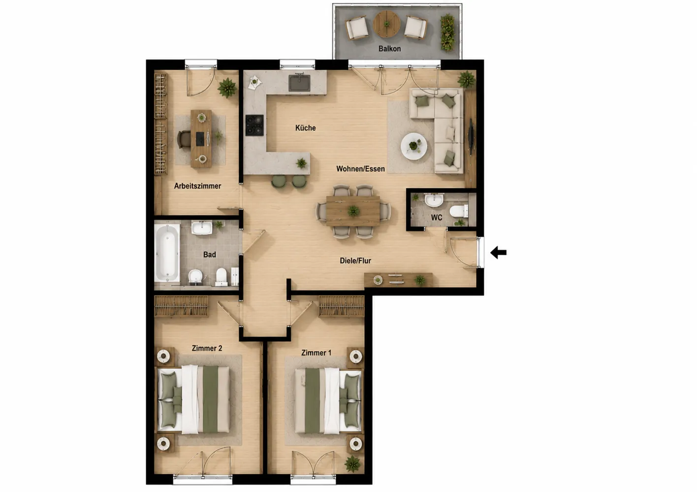4 Zimmer Wohnung mit 95 m² in Berlin – Bild 3