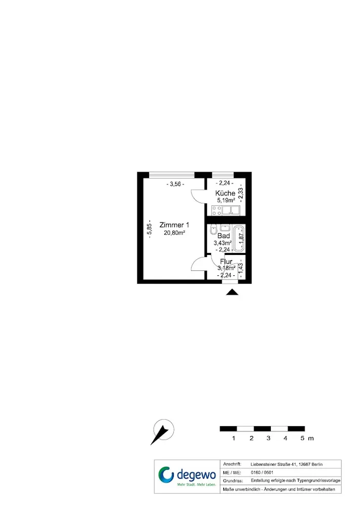 1 Zimmer Wohnung mit 33 m² in Berlin – Bild 7