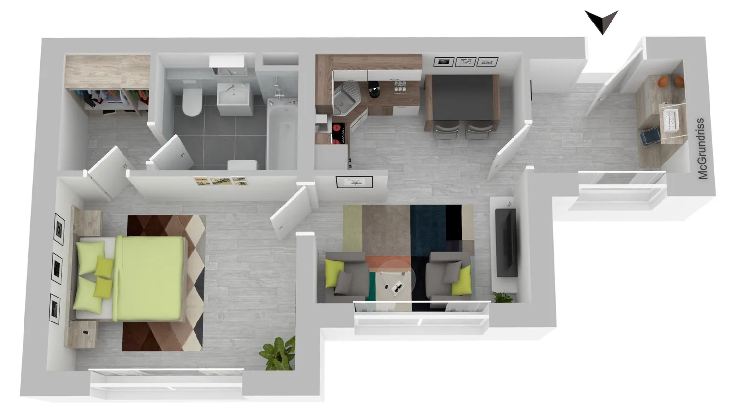 2 Zimmer Wohnung mit 44 m² in Chemnitz – Bild 2